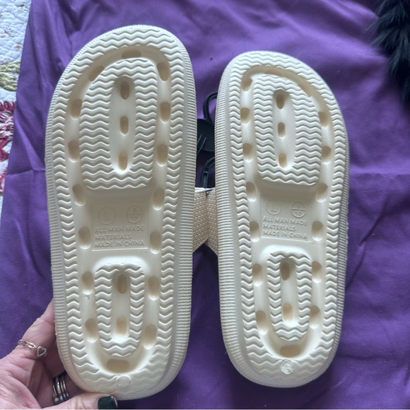 Women's Cream Buckle Sandals - Picture 2 of 2